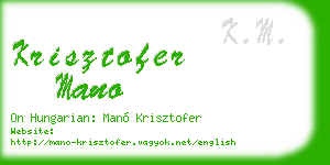 krisztofer mano business card